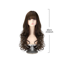 Load image into Gallery viewer, Air Bangs Wig Fashionable Fluffy Big Wave Long Curly Hair Wig Natural Simulated Full Top Wig Women Synthetic Hair Extensions
