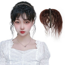 Load image into Gallery viewer, Hairpin Bangs Wig Piece Increase Hair Volume Corn Perm Curly Hair High Temperature Silk Synthetic Wig Piece for Women
