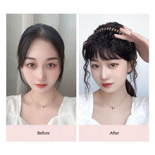 Load image into Gallery viewer, Hairpin Bangs Wig Piece Increase Hair Volume Corn Perm Curly Hair High Temperature Silk Synthetic Wig Piece for Women
