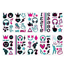 Load image into Gallery viewer, 10pcs/pack Night Glow Waterproof Tattoo Sticker Party Music Festival Fashion Tattoo Sticker Temporary Body Art Tattoo
