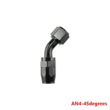 Load image into Gallery viewer, Black AN4/6/810/12 Aluminum Swivel Hose End Fitting Adapter Car Oil Fuel Line NPT Plug Straight 0°/45°/90°/180° Degree
