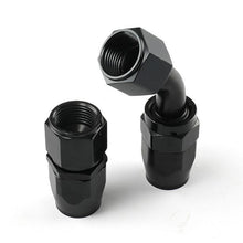 Load image into Gallery viewer, Black AN4/6/810/12 Aluminum Swivel Hose End Fitting Adapter Car Oil Fuel Line NPT Plug Straight 0°/45°/90°/180° Degree

