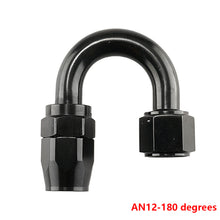 Load image into Gallery viewer, Black AN4/6/810/12 Aluminum Swivel Hose End Fitting Adapter Car Oil Fuel Line NPT Plug Straight 0°/45°/90°/180° Degree
