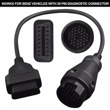 Load image into Gallery viewer, 38Pin to 16Pin to 14Pin OBD2 OBD Diagnostic Connector Cable Adapter For Mercedes Benz
