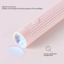Load image into Gallery viewer, Mini Handheld Portable Nail Lamp 3W UV Gel Lamp Quick Dry Manicure Art Lamp Curing Polish Glue Manicure Tool
