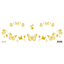Load image into Gallery viewer, Waterproof Gold Face Tattoo Sticker Party Makeup Music Festival Tattoo Sticker Fashion Temporary Face Art Tattoo

