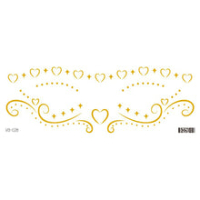 Load image into Gallery viewer, Waterproof Gold Face Tattoo Sticker Party Makeup Music Festival Tattoo Sticker Fashion Temporary Face Art Tattoo

