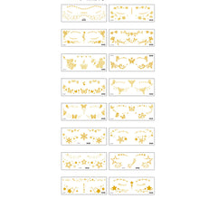 Load image into Gallery viewer, Waterproof Gold Face Tattoo Sticker Party Makeup Music Festival Tattoo Sticker Fashion Temporary Face Art Tattoo
