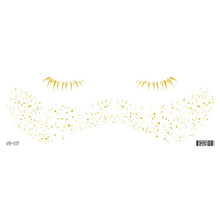 Load image into Gallery viewer, Waterproof Gold Face Tattoo Sticker Party Makeup Music Festival Tattoo Sticker Fashion Temporary Face Art Tattoo
