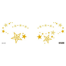 Load image into Gallery viewer, Waterproof Gold Face Tattoo Sticker Party Makeup Music Festival Tattoo Sticker Fashion Temporary Face Art Tattoo
