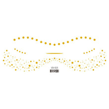 Load image into Gallery viewer, Waterproof Gold Face Tattoo Sticker Party Makeup Music Festival Tattoo Sticker Fashion Temporary Face Art Tattoo
