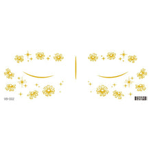 Load image into Gallery viewer, Waterproof Gold Face Tattoo Sticker Party Makeup Music Festival Tattoo Sticker Fashion Temporary Face Art Tattoo
