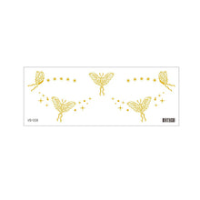 Load image into Gallery viewer, Waterproof Gold Face Tattoo Sticker Party Makeup Music Festival Tattoo Sticker Fashion Temporary Face Art Tattoo
