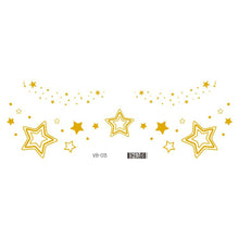 Load image into Gallery viewer, Waterproof Gold Face Tattoo Sticker Party Makeup Music Festival Tattoo Sticker Fashion Temporary Face Art Tattoo
