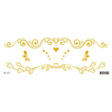 Load image into Gallery viewer, Waterproof Gold Face Tattoo Sticker Party Makeup Music Festival Tattoo Sticker Fashion Temporary Face Art Tattoo
