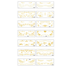 Load image into Gallery viewer, Waterproof Gold Face Tattoo Sticker Party Makeup Music Festival Tattoo Sticker Fashion Temporary Face Art Tattoo
