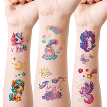 Load image into Gallery viewer, Waterproof Glitter Tattoo Sticker Cartoon Mermaid Unicorn Children Tattoo Sticker Cute Funny Body Art Tattoo

