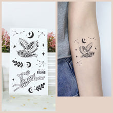 Load image into Gallery viewer, Waterproof Fresh Tattoo Sticker Black White Solid Cartoon Animal Tattoo Sticker Creative Body Art Tattoo Sticker
