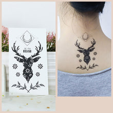 Load image into Gallery viewer, Waterproof Fresh Tattoo Sticker Black White Solid Cartoon Animal Tattoo Sticker Creative Body Art Tattoo Sticker
