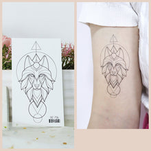 Load image into Gallery viewer, Waterproof Fresh Tattoo Sticker Black White Solid Cartoon Animal Tattoo Sticker Creative Body Art Tattoo Sticker
