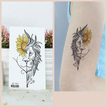 Load image into Gallery viewer, Waterproof Fresh Tattoo Sticker Black White Solid Cartoon Animal Tattoo Sticker Creative Body Art Tattoo Sticker
