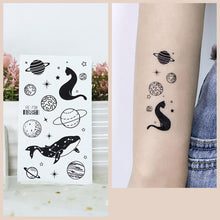 Load image into Gallery viewer, Waterproof Fresh Tattoo Sticker Black White Solid Cartoon Animal Tattoo Sticker Creative Body Art Tattoo Sticker
