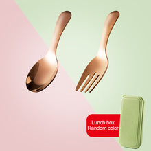 Load image into Gallery viewer, 1 Set 304 Stainless Steel Spoon Fork Portable Outdoor Camping Hiking Tableware Dessert Set Cooking Supplies
