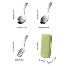 Load image into Gallery viewer, 1 Set 304 Stainless Steel Spoon Fork Portable Outdoor Camping Hiking Tableware Dessert Set Cooking Supplies
