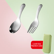 Load image into Gallery viewer, 1 Set 304 Stainless Steel Spoon Fork Portable Outdoor Camping Hiking Tableware Dessert Set Cooking Supplies

