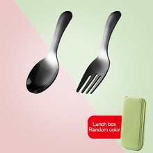 Load image into Gallery viewer, 1 Set 304 Stainless Steel Spoon Fork Portable Outdoor Camping Hiking Tableware Dessert Set Cooking Supplies
