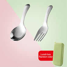 Load image into Gallery viewer, 1 Set 304 Stainless Steel Spoon Fork Portable Outdoor Camping Hiking Tableware Dessert Set Cooking Supplies
