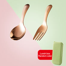 Load image into Gallery viewer, 1 Set 304 Stainless Steel Spoon Fork Portable Outdoor Camping Hiking Tableware Dessert Set Cooking Supplies
