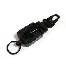 Load image into Gallery viewer, 1PC Outdoor Multi-Function Retractable Easy-To-Pull Buckle With Back Clip Wire Rope High Elastic Anti-Loss Key Chain--Black

