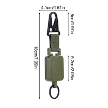 Load image into Gallery viewer, 1PC Outdoor Multi-Function Retractable Badge Reel Buckle With Back Clip Wire Rope High Elastic Anti-Theft Key Chain--Green
