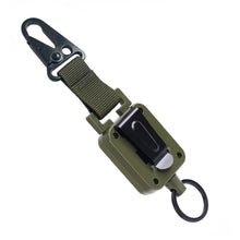 Load image into Gallery viewer, 1PC Outdoor Multi-Function Retractable Badge Reel Buckle With Back Clip Wire Rope High Elastic Anti-Theft Key Chain--Green
