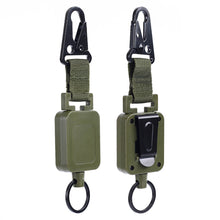 Load image into Gallery viewer, 1PC Outdoor Multi-Function Retractable Badge Reel Buckle With Back Clip Wire Rope High Elastic Anti-Theft Key Chain--Green
