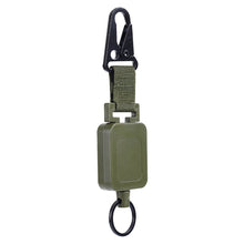 Load image into Gallery viewer, 1PC Outdoor Multi-Function Retractable Badge Reel Buckle With Back Clip Wire Rope High Elastic Anti-Theft Key Chain--Green
