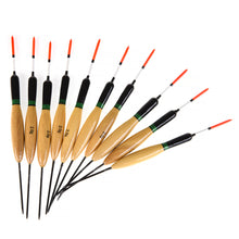Load image into Gallery viewer, 10PCS/SET Paulownia Wood Fishing Float Wooden Buoy Bobber Tube Fish Tackle Accessory Flotadore

