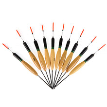 Load image into Gallery viewer, 10PCS/SET Paulownia Wood Fishing Float Wooden Buoy Bobber Tube Fish Tackle Accessory Flotadore
