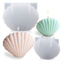 Load image into Gallery viewer, 3D Seashell Candle Mold DIY Silicone Candle Mold Cake Resin Molds 3D Art Wax Candle Making Mould Silicone Handmade Soap Molds
