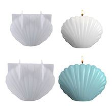 Load image into Gallery viewer, 3D Seashell Candle Mold DIY Silicone Candle Mold Cake Resin Molds 3D Art Wax Candle Making Mould Silicone Handmade Soap Molds
