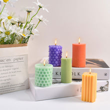 Load image into Gallery viewer, 3D Candle Silicone Mold Polka Dot Cylindrical Lantern Round Ball Mold DIY Resin Mould Home Decor Supplies
