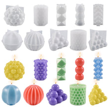 Load image into Gallery viewer, 3D Candle Silicone Mold Polka Dot Cylindrical Lantern Round Ball Mold DIY Resin Mould Home Decor Supplies

