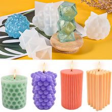 Load image into Gallery viewer, 3D Candle Silicone Mold Polka Dot Cylindrical Lantern Round Ball Mold DIY Resin Mould Home Decor Supplies
