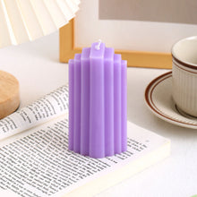 Load image into Gallery viewer, Geometric Column 3D Candle Silicone Mold Geometric Wavy Striped Cylindrical Mould Crystal Epoxy Resin Home Decor Gift
