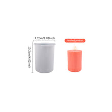 Load image into Gallery viewer, Geometric Column 3D Candle Silicone Mold Geometric Wavy Striped Cylindrical Mould Crystal Epoxy Resin Home Decor Gift
