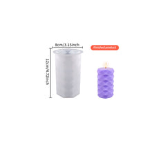 Load image into Gallery viewer, Geometric Column 3D Candle Silicone Mold Geometric Wavy Striped Cylindrical Mould Crystal Epoxy Resin Home Decor Gift
