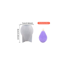 Load image into Gallery viewer, Geometric Column 3D Candle Silicone Mold Geometric Wavy Striped Cylindrical Mould Crystal Epoxy Resin Home Decor Gift

