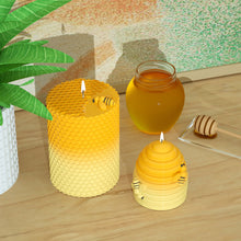 Load image into Gallery viewer, 3D Honeycomb Candle Silicone Mold Round Square Mould Crystal Epoxy Mold DIY Home Craft Decoration
