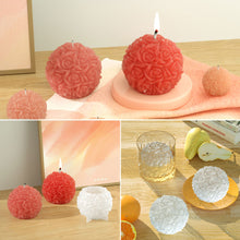 Load image into Gallery viewer, 3D Rose Ball Candle Mold DIY Silicone Candle Mold Cake Resin Molds 3D Art Wax Candle Making Mould Silicone Handmade Soap Molds
